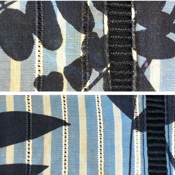 Banana Republic Blue Striped Floral Dress Size 2 - Picture 14 of 14